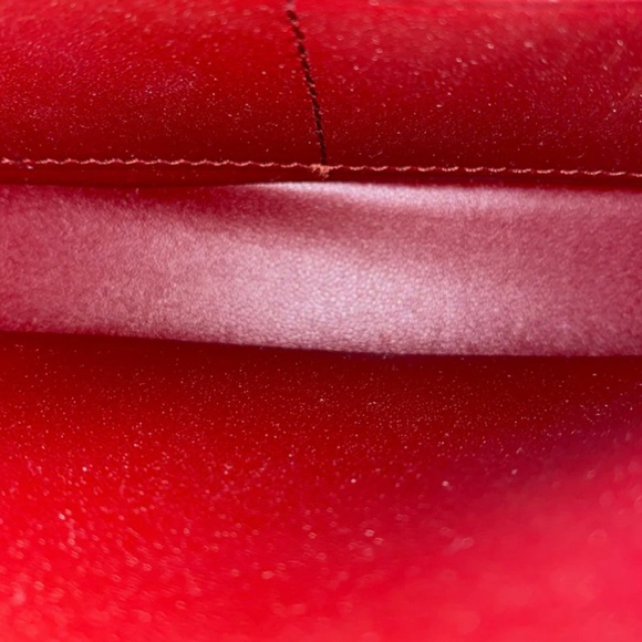 Authentic Pre-Owned Dior Medium Saddle Pouch with Chain Burgundy Goatskin - Picture 12 of 16